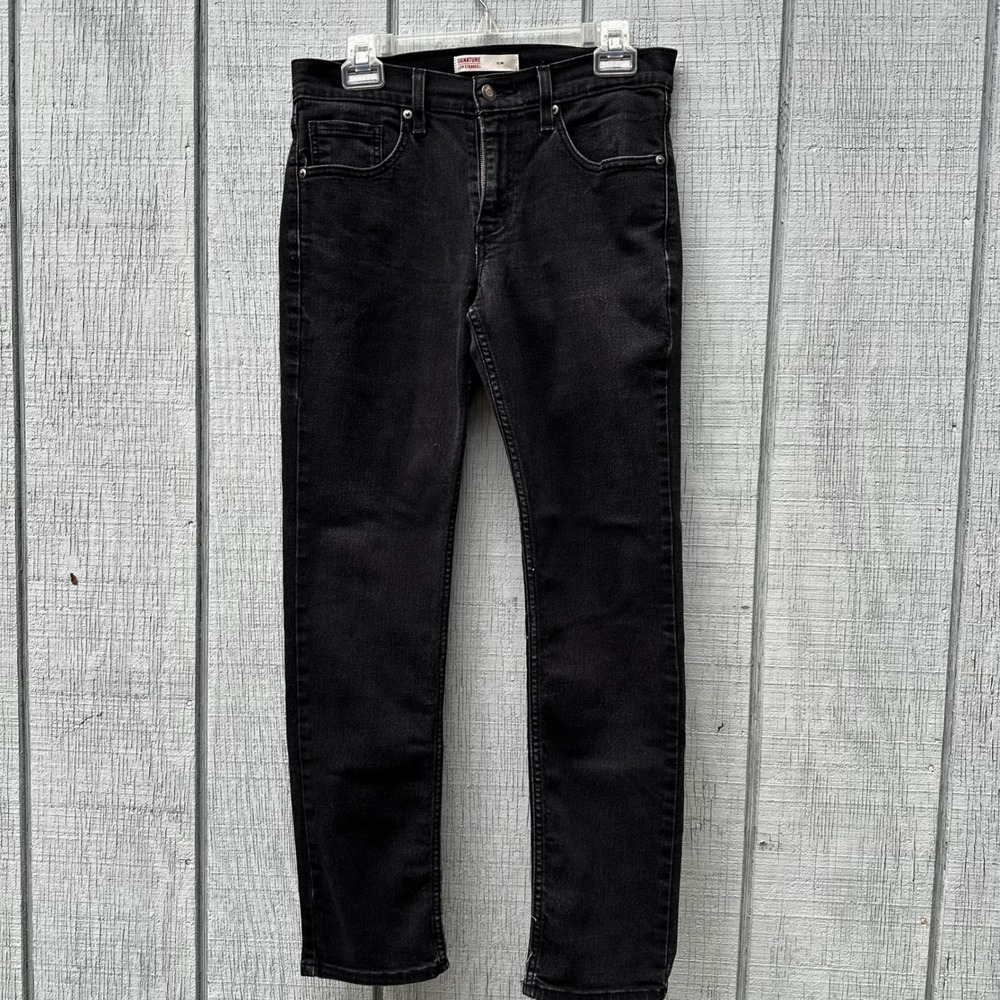Signature Levi Strauss Slim Fit Black Cotton Wash Denim‎ Jeans W29 L30